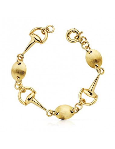 18K PULSERA ESTRIBOS 14MM 14.75GR. 19,5 CM