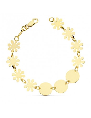 18K PULSERA FLORES 18,5 CM. 6.50GRS.