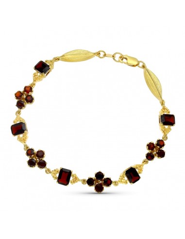 18K PULSERA ORO AMARILLO GRANATES