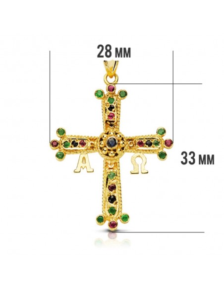 18K CRUZ DE COVADONGA MEDIANA 33 x 27 MM.