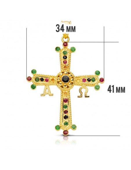 18K CRUZ DE COVADONGA GRANDE. 40 X 34 MM.