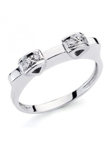 18K SORTIJA ORO BLANCO DIAMANTES TALLA BRILLANTE 0.10 QTES.