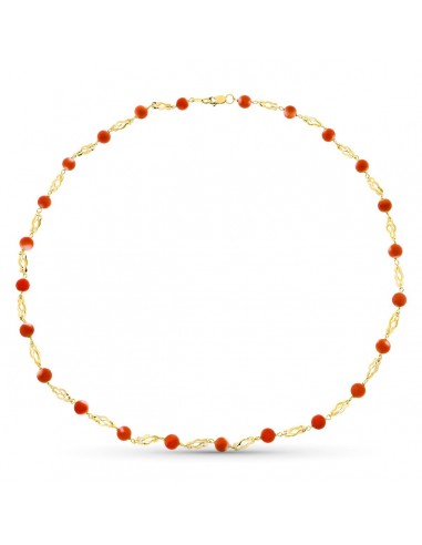 18K COLLAR ORO AMARILLO JAULA CORAL FINO JAPONES 5.5MM. 50CM.