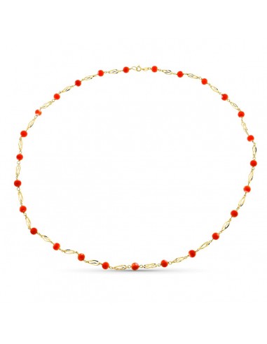 18K COLLAR ORO AMARILLO JAULA CORAL FINO JAPONES 5,5 MM. 60 CM.