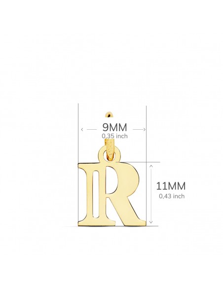 18K COLGANTE LETRA "R" 11 X 9 MM.