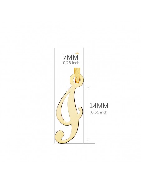 18K COLGANTE LETRA "I" 14 X 7 MM.