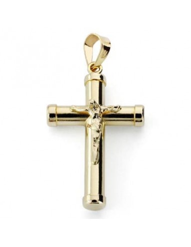 18K CRUZ CON CRISTO HUECA. 24 X 15 X 3 MM.