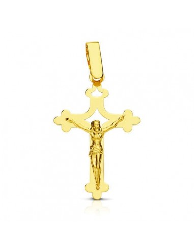 18K CRUZ CON CRISTO GRANDE CALADA LASER