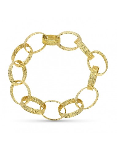 18K PULSERA ORO AMARILLO ESLABONES HUECA