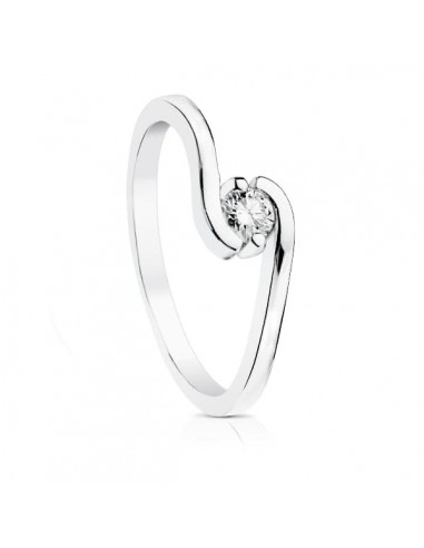 18K SOLITARIO BRILLANTE ORO BLANCO 0.150 QTES.SI-H