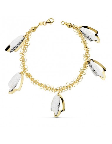 18K PULSERA BICOLOR FETICHES 19CM