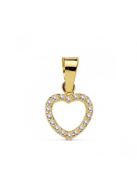 18K COLGANTE CORAZON CIRCONITAS 8 CM