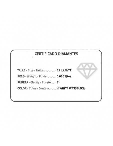 18K SORTIJA ABIERTA ORO BLANCO DIAMANTES 0,030 QTES. G-VS2. CUERPO REDONDO 1 MM