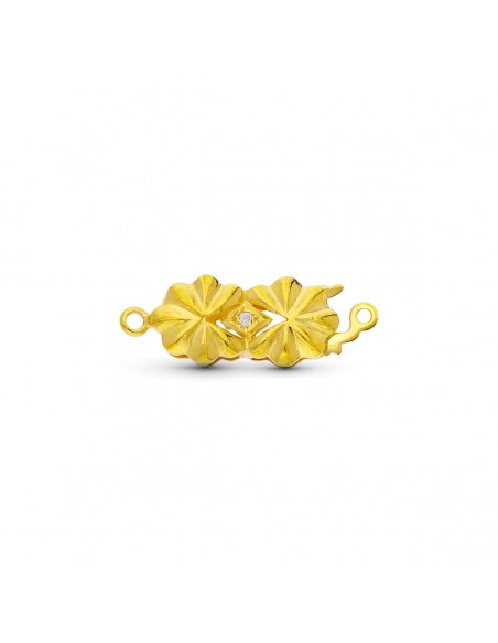 18K BROCHE DE COLLAR ORO AMARILLO FLORES. 16 X 8 MM.