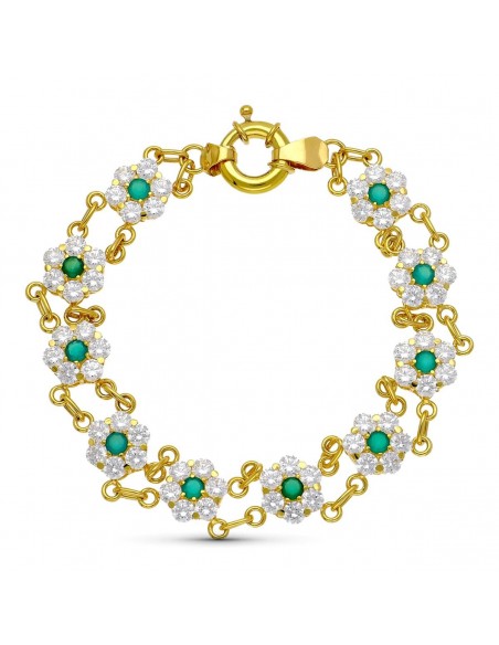 18K PULSERA ORO AMARILLO CUAJOS CIRCONITAS