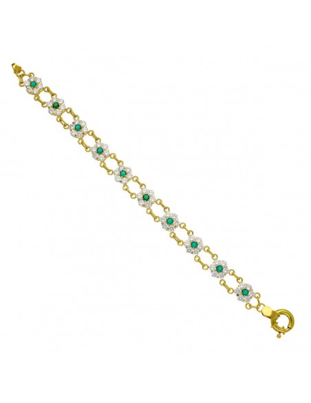 18K PULSERA ORO AMARILLO CUAJOS CIRCONITAS