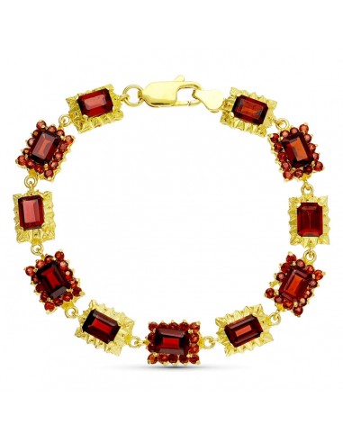 18K PULSERA ORO AMARILLO GRANATES