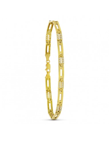 18K PULSERA ORO AMARILLO CIRCONITAS MATE Y BRILLO