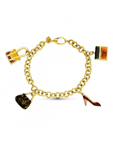 18K PULSERA ORO AMARILLO FETICHES ESMALTADOS