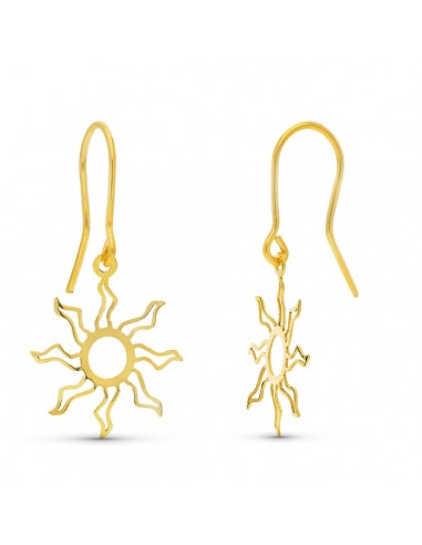 18K PENDIENTES ORO AMARILLO LASER SOL