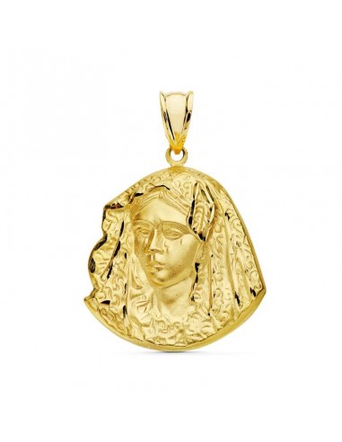 18K MEDALLA ORO AMARILLO VIRGEN DE LA MACARENA SILUETA 24 x 19  MM