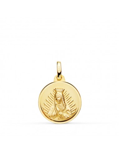 18K MEDALLA VIRGEN GUADALUPE BISEL 16 MM