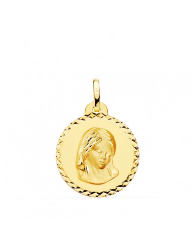 18K MEDALLA VIRGEN MARIA ( MADONNA SIXTINA di RAFAEL ) TALLA CRUZADA 20 MM