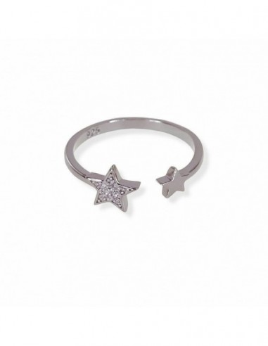 Anillo plata ajustable con estrella extremos