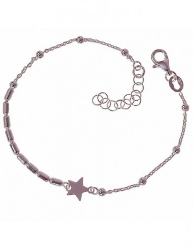 Pulsera Plata Bolitas, Estrella y Toneles