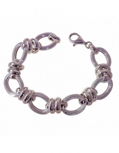 Pulsera Plata Eslabones Ovalado Ancho