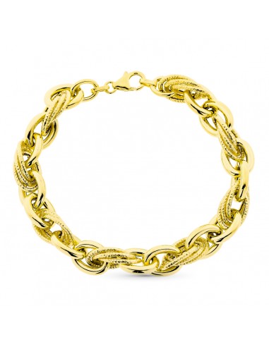 9K PULSERA ORO AMARILLO TRIPLE ESLABON. 20 CM