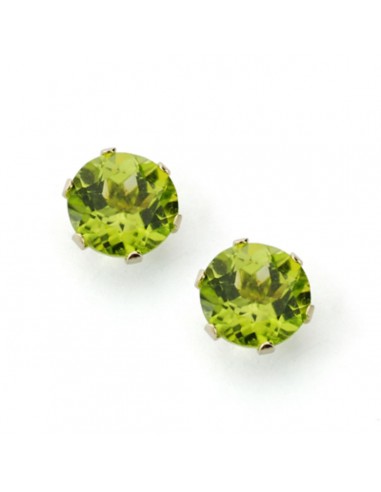 9K PENDIENTES ORO AMARILLO OLIVINA 6.00 MM 1.86 QTS. CIERRE PRESION