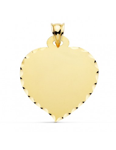 9K CHAPA CORAZON ORO AMARILLO GRANDE 32X28 MM