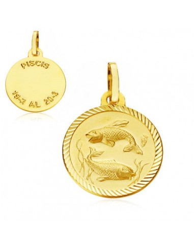 9K HOROSCOPO DISCO 20 MM PISCIS