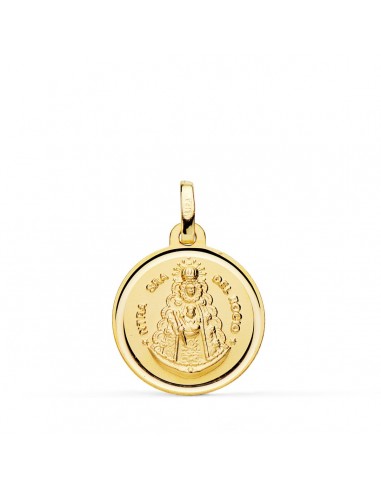 9K MEDALLA VIRGEN DEL ROCIO BISEL 18 MM