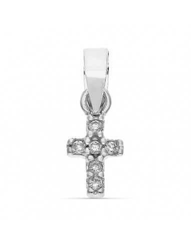 9K COLGANTE CRUZ DIAMANTES TALLA BRILLANTE 0.03 SI-H OB