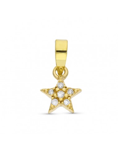 9K COLGANTE MINIMAL ORO AMARILLO ESTRELLA DIAMANTES 0.033 CTS 6 MM