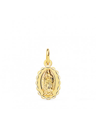 9K MEDALLA VIRGEN DE GUADALUPE OVAL TALLA CLASICA 12 X 9 MM