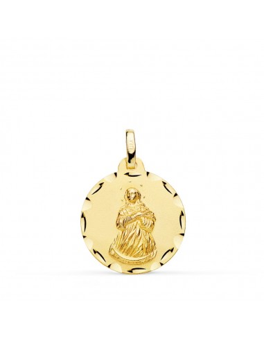 9K MEDALLA VIRGEN INMACULADA TALLADA 18 MM