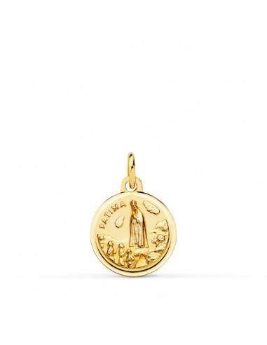 9K MEDALLA ORO AMARILLO VIRGEN DE FATIMA BISEL 14 MM