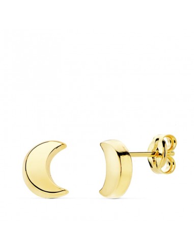 18K PENDIENTES MEDIA LUNA 6.5X 5 MM PRESION