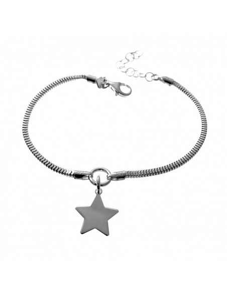 Pulsera Plata Cadena Cola Topo Estrella