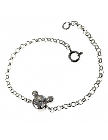 Pulsera Plata Mickey Chatón Cadena Rolo