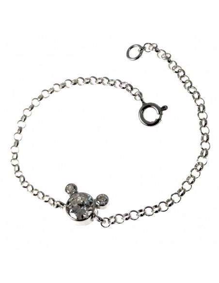 Pulsera Plata Mickey Chatón Cadena Rolo