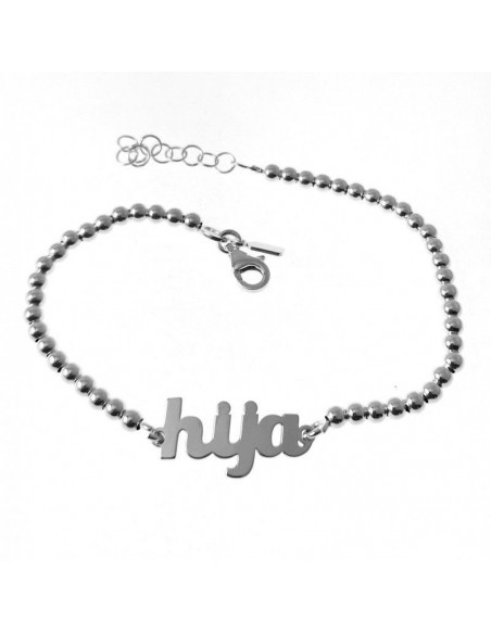 Pulsera Plata De Ley Hija Cadena Bolitas