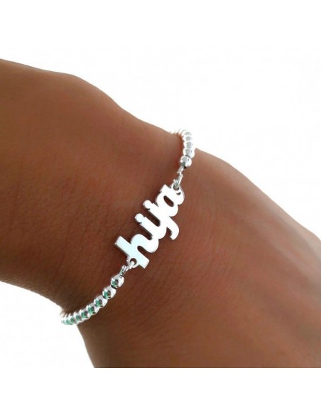 Pulsera Plata De Ley Hija Cadena Bolitas