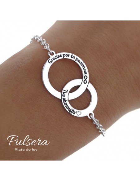 Pulsera Plata Rolo Gracias Por Tu Paciencia